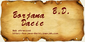 Borjana Dačić vizit kartica